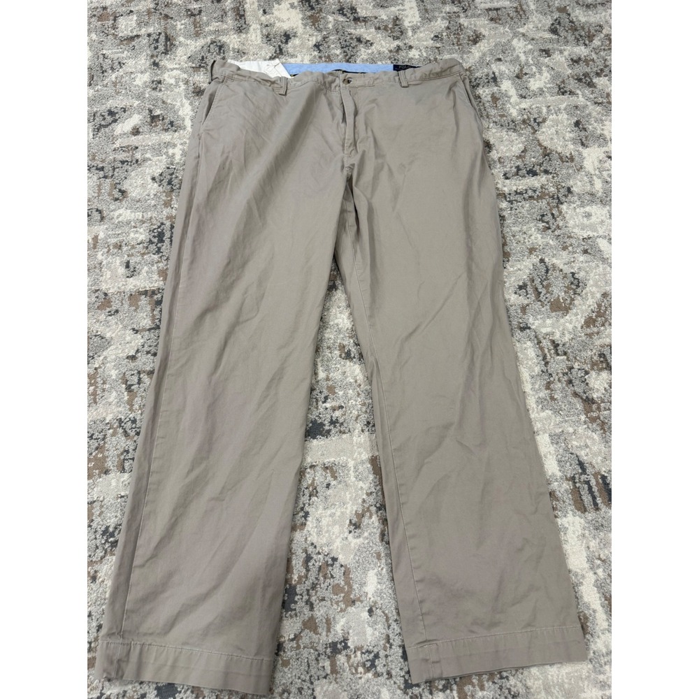 Polo Ralph Lauren Mens Stretch Classic Fit Chino Pants Tan Khaki 46x34 (46x32)